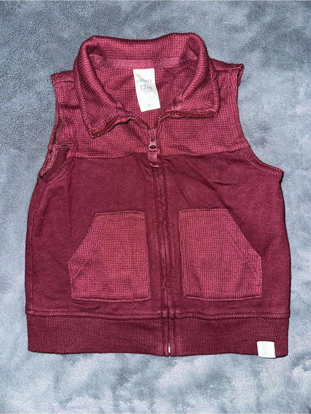 Carter's Boys Maroon Zip-Up Sweater Vest